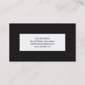 Witte Lijst zwarte geometrische achtergrond Visitekaartje (Achterkant)