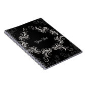 Witte Lijsten op zwart Notitieboek (Rechterzijde)