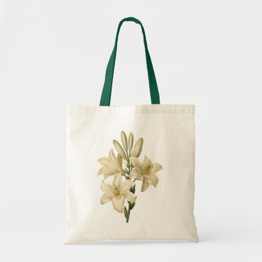 Witte likeur (Lilium candidum) van Redouté Tote Bag (Voorkant)