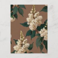 Witte Lila bloemen op bruin