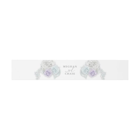 Witte Lila en babyblauwe Rozen Uitnodigingen Wikkel (Vlak)