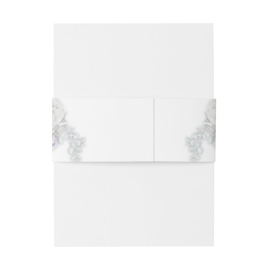 Witte Lila en babyblauwe Rozen Uitnodigingen Wikkel (Achterkant Voorbeeld)