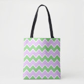 Witte, Lila en groene Chevron Canvas tas (Voorkant)