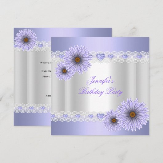  witte Lila feestdag drijft elke leeftijd Kaart (Voorkant / Achterkant)