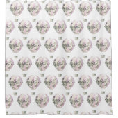 WITTE LILA HOT AIR BALLOON PATROON DOUCHEGORDIJN (Voorkant)