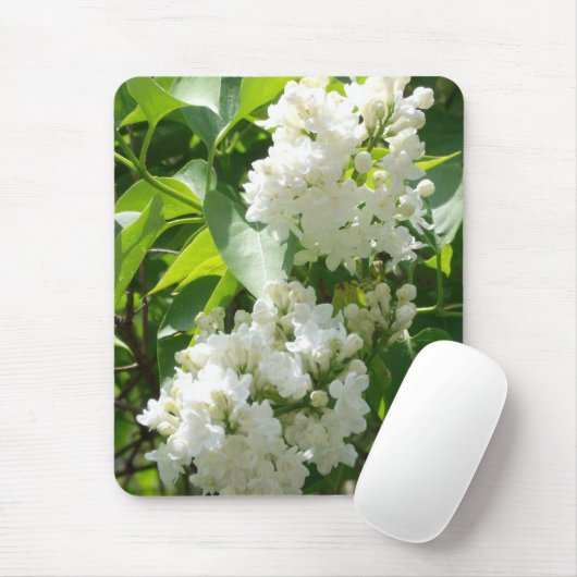 Witte lila mousepad muismat (Met muis)