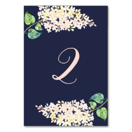 Witte lila.Navy bloemenromantische bruiloft. Blauw Kaart