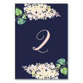 Witte lila.Navy bloemenromantische bruiloft. Blauw Kaart (Achterkant)