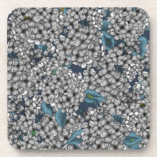 Witte Lila tuin Bier Onderzetter (Voorkant)