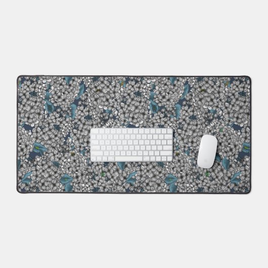 Witte Lila tuin Bureaumat (Keyboard & Muis)