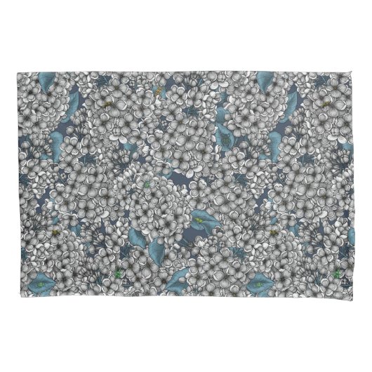 Witte Lila tuin Kussensloop (Voorkant-Links)