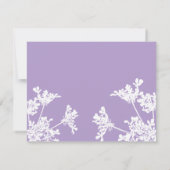 Witte & lila Wildflower begrafenis bedankkaart Kaart (Achterkant)