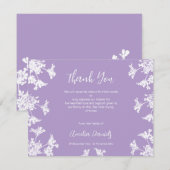 Witte & lila Wildflower begrafenis bedankkaart Kaart (Voorkant / Achterkant)