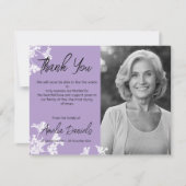 Witte & lila Wildflower begrafenis bedankkaart Kaart (Voorkant)