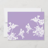 Witte & lila Wildflower begrafenis bedankkaart Kaart (Achterkant)