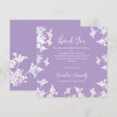 Witte & lila Wildflower begrafenis bedankkaart Kaart (Voorkant / Achterkant)