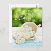 Witte Lilacs Spring bloemen Stilllife Floral Text Briefkaart (Voorkant / Achterkant)