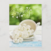 Witte Lilacs Spring bloemen Stilllife Floral Text Briefkaart (Voorkant)