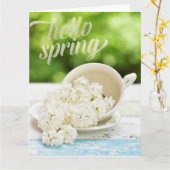 Witte Lilacs Spring bloemen Stilllife Floral Text Kaart (Gele Bloem)