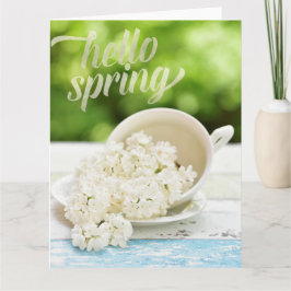 Witte Lilacs Spring bloemen Stilllife Floral Text Kaart