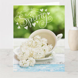 Witte Lilacs Spring bloemen Stilllife Floral Text Kaart