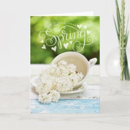 Witte Lilacs Spring bloemen Stilllife Floral Text Kaart