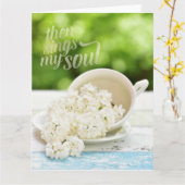 Witte Lilacs Spring bloemen Stilllife Floral Text Kaart (Gele Bloem)