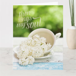 Witte Lilacs Spring bloemen Stilllife Floral Text Kaart