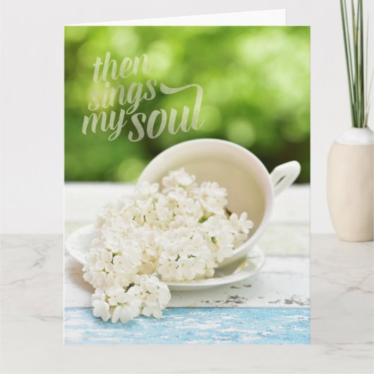 Witte Lilacs Spring bloemen Stilllife Floral Text Kaart (Voorkant)
