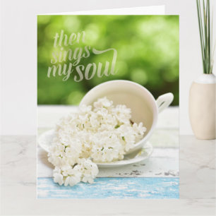 Witte Lilacs Spring bloemen Stilllife Floral Text Kaart
