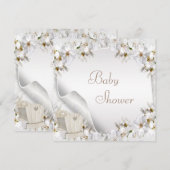 Witte Lilies en Baby shower van Wieg Kaart (Voorkant / Achterkant)