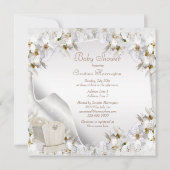 Witte Lilies en Baby shower van Wieg Kaart (Achterkant)