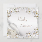 Witte Lilies en Baby shower van Wieg Kaart (Voorkant)