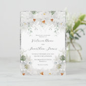 Witte Lillies bloemenelegante bruiloft Kaart (Staand voorkant)