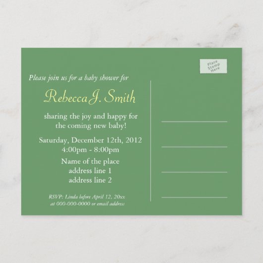 witte lilly bloemen baby shower briefkaarten (Achterkant)