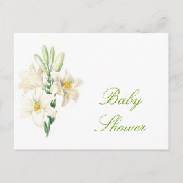  witte lilly bloemen baby shower briefkaarten