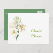  witte lilly bloemen vrijgezellenfeest briefkaarte uitnodiging briefkaart (Voorkant / Achterkant)