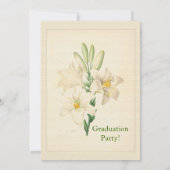  witte lilly graduation party kaart (Achterkant)