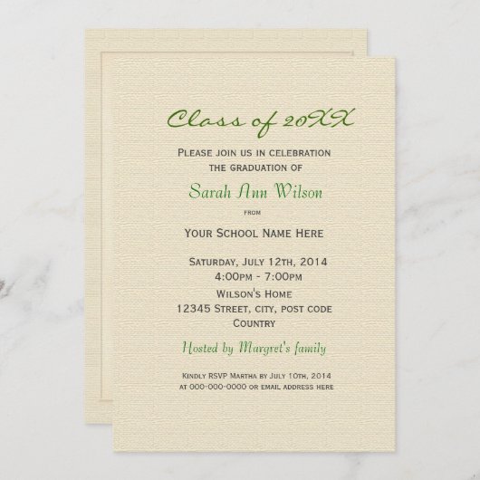 witte lilly graduation party kaart (Voorkant / Achterkant)