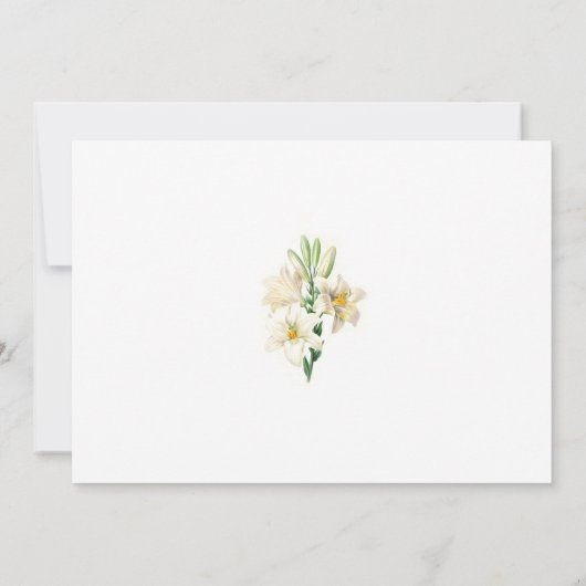 witte lilly trouwt uitnodigingen. kaart (Achterkant)