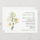  witte lilly trouwt uitnodigingen. kaart (Voorkant / Achterkant)