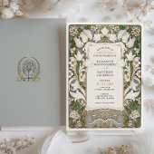 Witte Lily Art Nouveau bruiloft Kaart