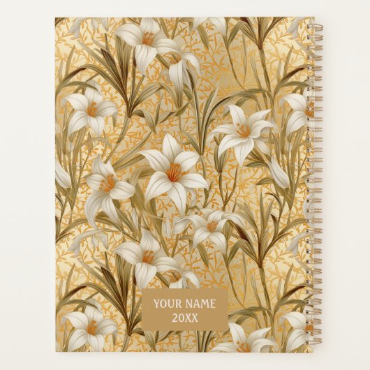Witte Lily Chiyogami Planner (Achterkant)