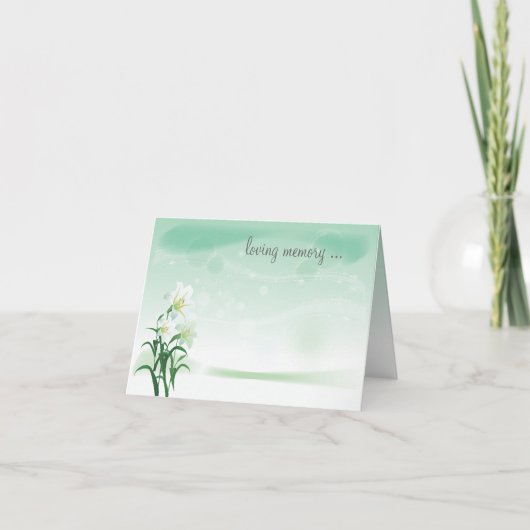 Witte Lily Floral Notecard Kaart (Voorkant)