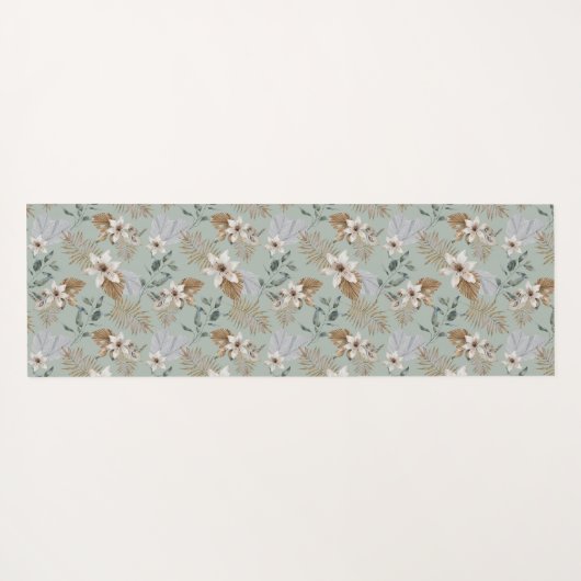  witte Lily Floral Yogamat (Achterkant (horizontaal))