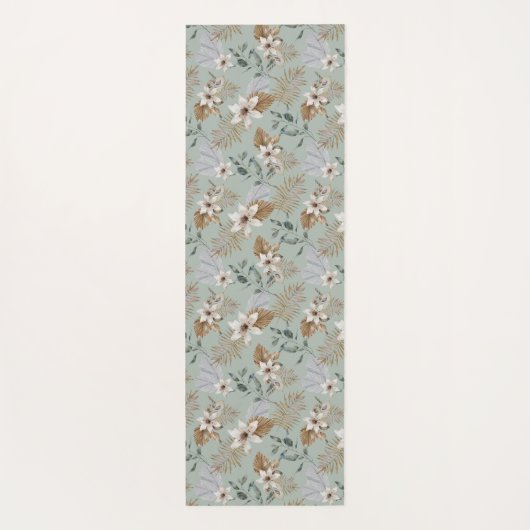  witte Lily Floral Yogamat (Achterkant)
