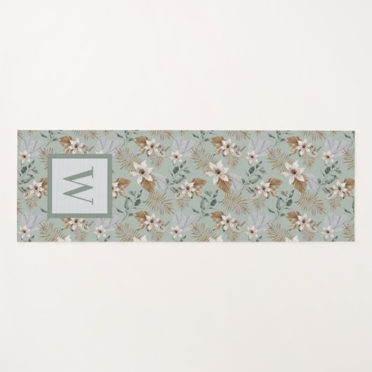  witte Lily Floral Yogamat (Voorkant (horizontaal))
