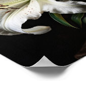 Witte Lily Flowers Art Print Poster (Hoek)