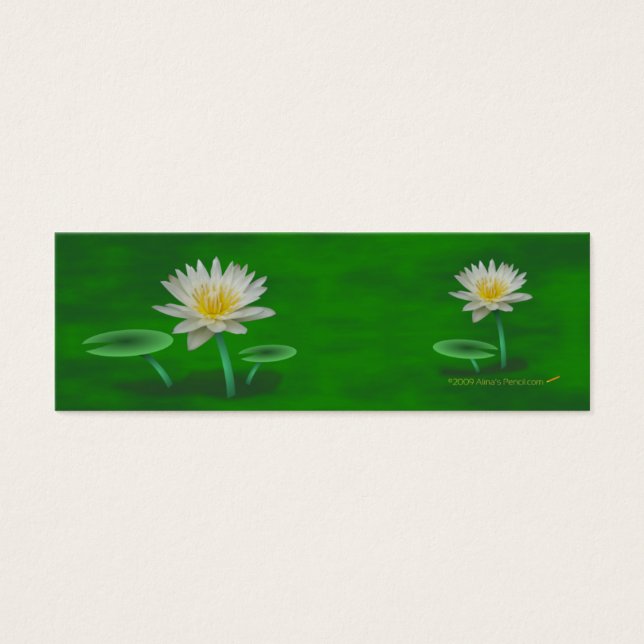 Witte Lily Mini Bladwijzer Visitekaartjes (Voorkant)