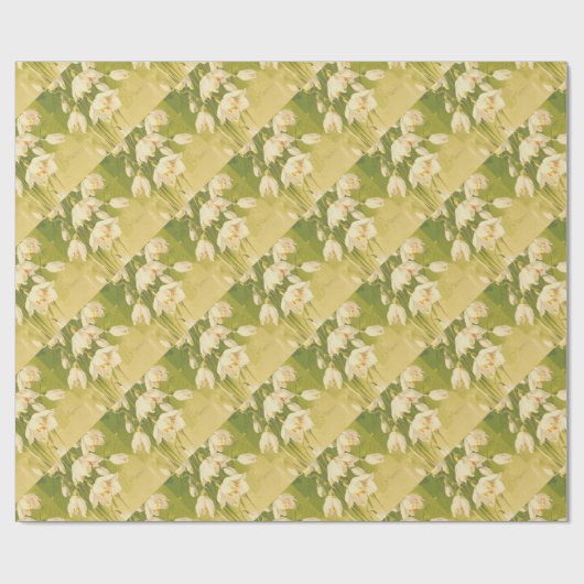 -witte Lily van de vallei Cadeaupapier (Vlak)